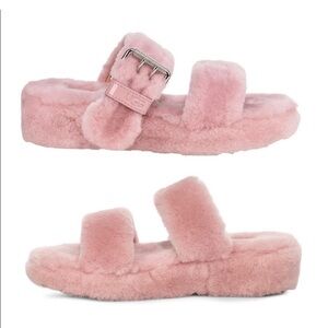 Pink Ugg Sandals Platform Fuzz Yeah Slide Buckle